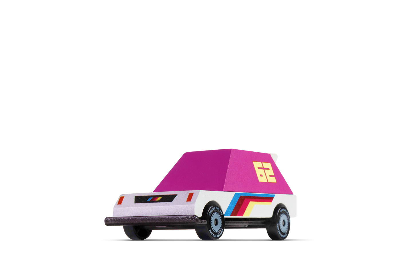 Pink Racer 62 | Candylab CANDYCAR TOONS Toy Car | Wooden & Diecast | Ages 3+ | Collectible - Niksstuff