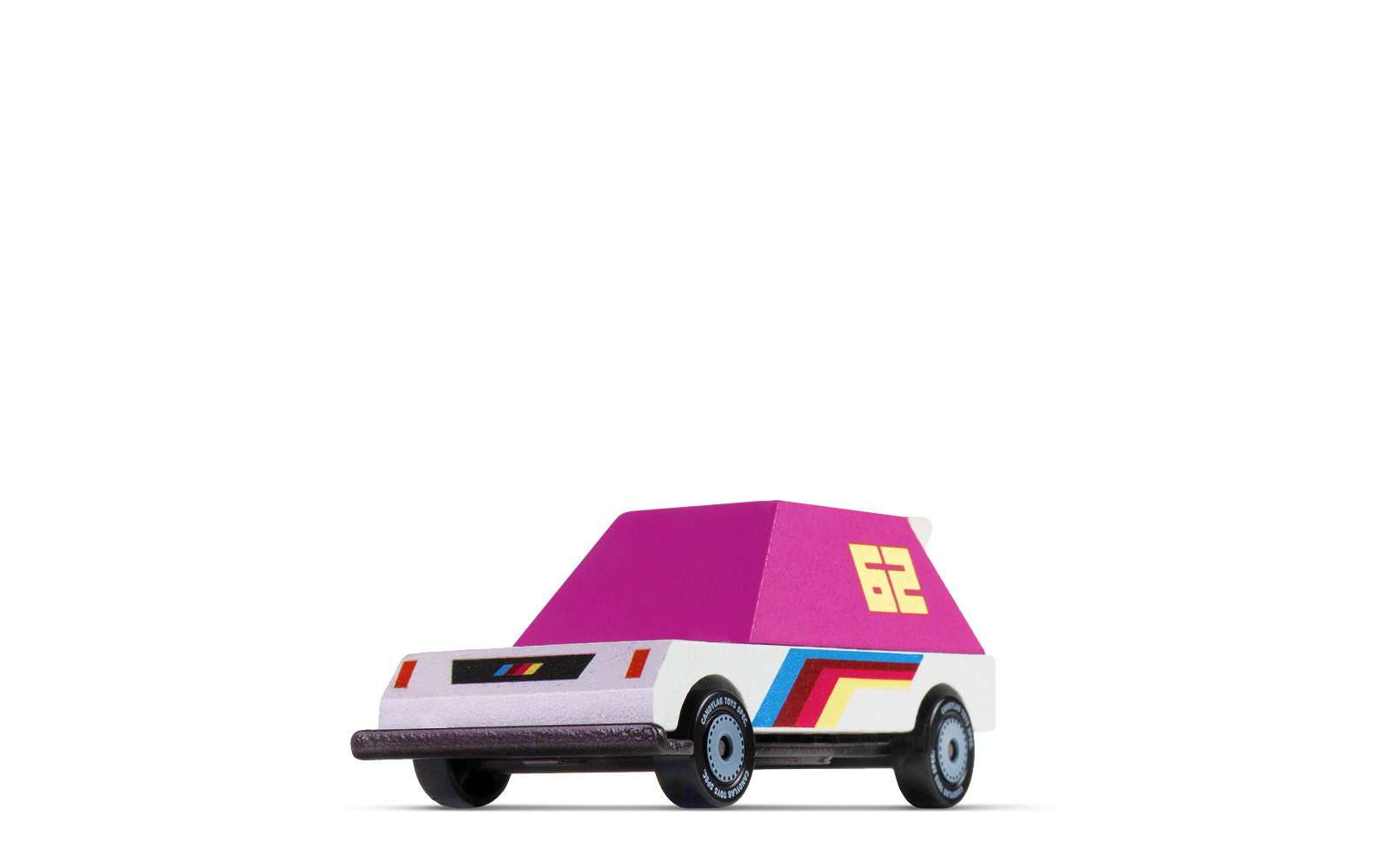 Pink Racer 62 | Candylab CANDYCAR TOONS Toy Car | Wooden & Diecast | Ages 3+ | Collectible - Niksstuff