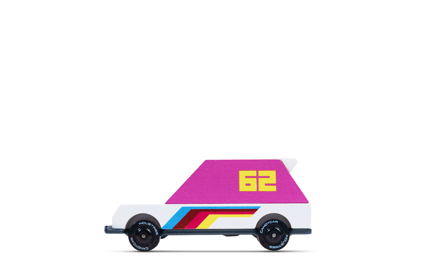 Pink Racer 62 | Candylab CANDYCAR TOONS Toy Car | Wooden & Diecast | Ages 3+ | Collectible - Niksstuff