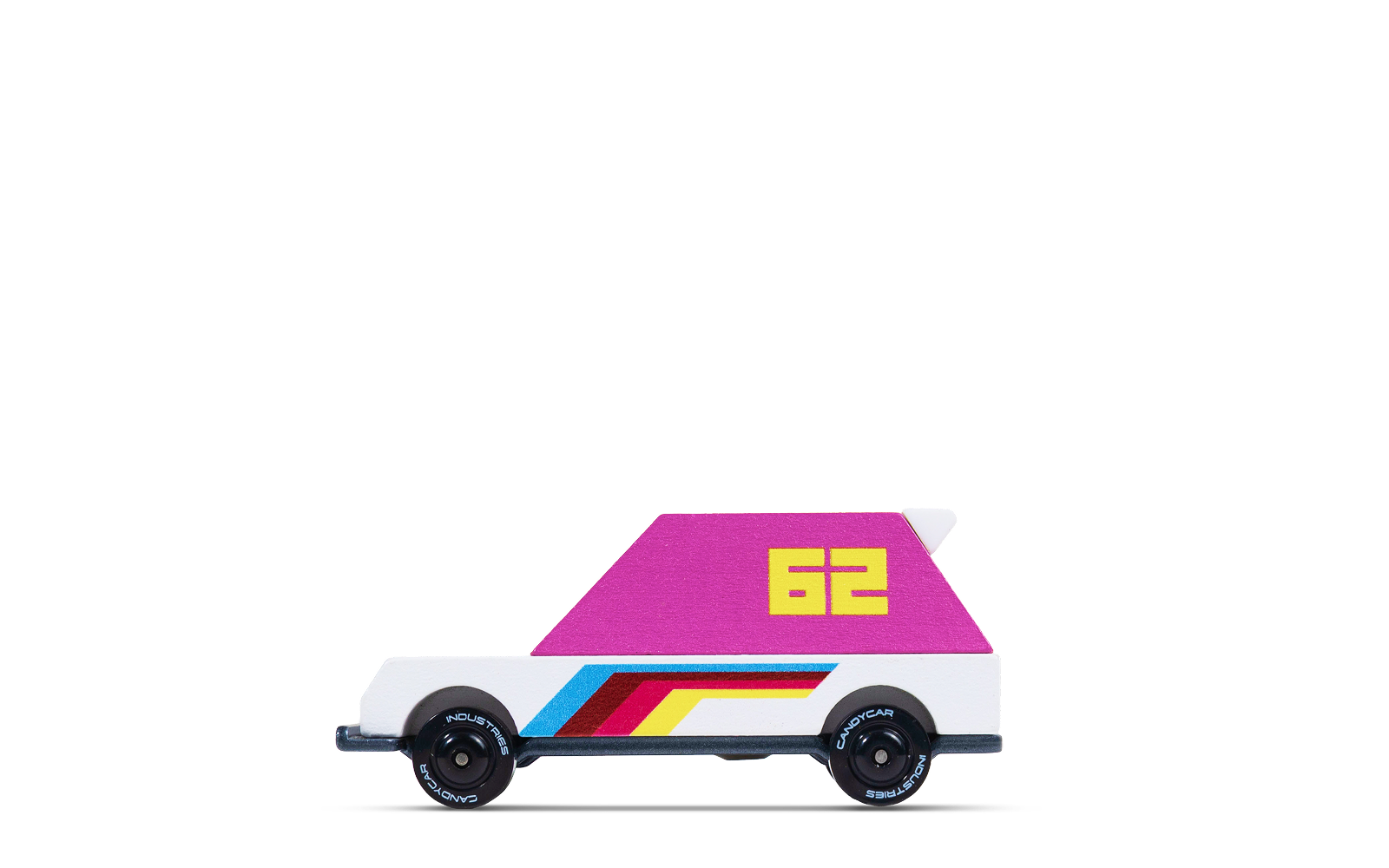 Pink Racer 62 | Candylab CANDYCAR TOONS Toy Car | Wooden & Diecast | Ages 3+ | Collectible - Niksstuff