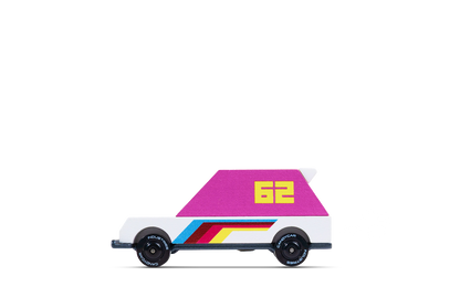 Pink Racer 62 | Candylab CANDYCAR TOONS Toy Car | Wooden & Diecast | Ages 3+ | Collectible - Niksstuff