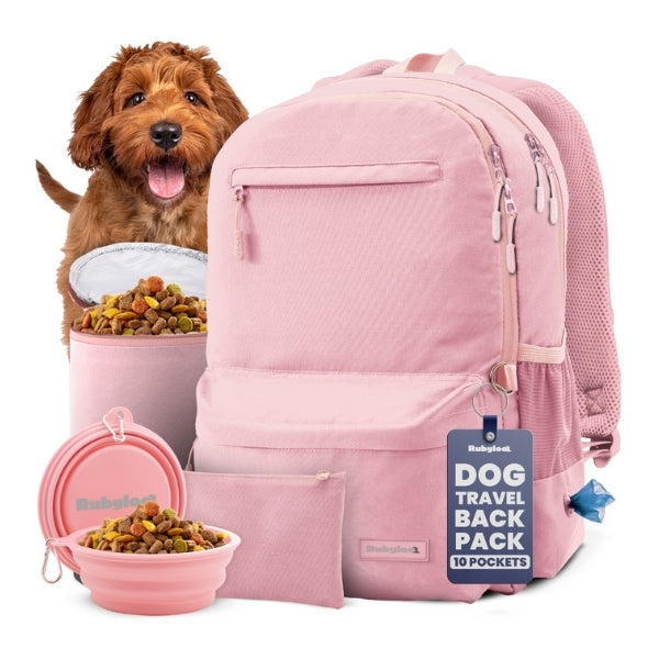 Rubyloo The Original Doggy Bag™ | Dog Supply Backpack | 6-Piece Set | 10 Pockets | 5 Colors