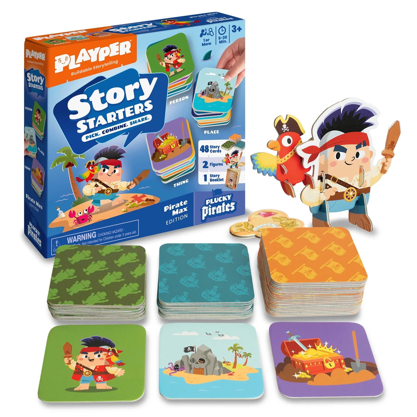 Story Starters: Pirate Max Edition | Create-a-Story Cards for Kids | Buildable Figures | Playper | Ages 4+ - Niksstuff