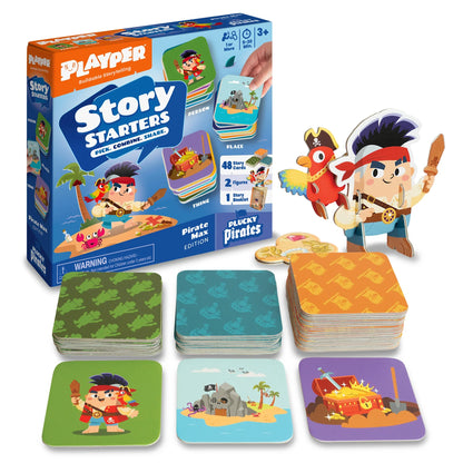 Story Starters: Pirate Max Edition | Create-a-Story Cards for Kids | Buildable Figures | Playper | Ages 4+ - Niksstuff