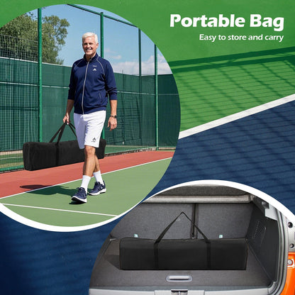 22 FT Portable Pickleball Net | 18-Ply PE | 6 Lockable Wheels | Tool-Free Setup | Carry Bag