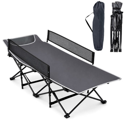 Portable Folding Camping Cot with Guardrail | 330 lb Capacity | Toddlers to Adults | Navy or Gray