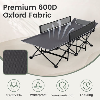 Portable Folding Camping Cot with Guardrail | 330 lb Capacity | Toddlers to Adults | Navy or Gray