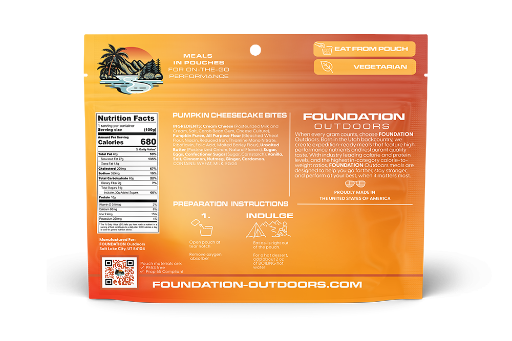 Foundation Outdoors Freeze-Dried Pumpkin Cheesecake Bites