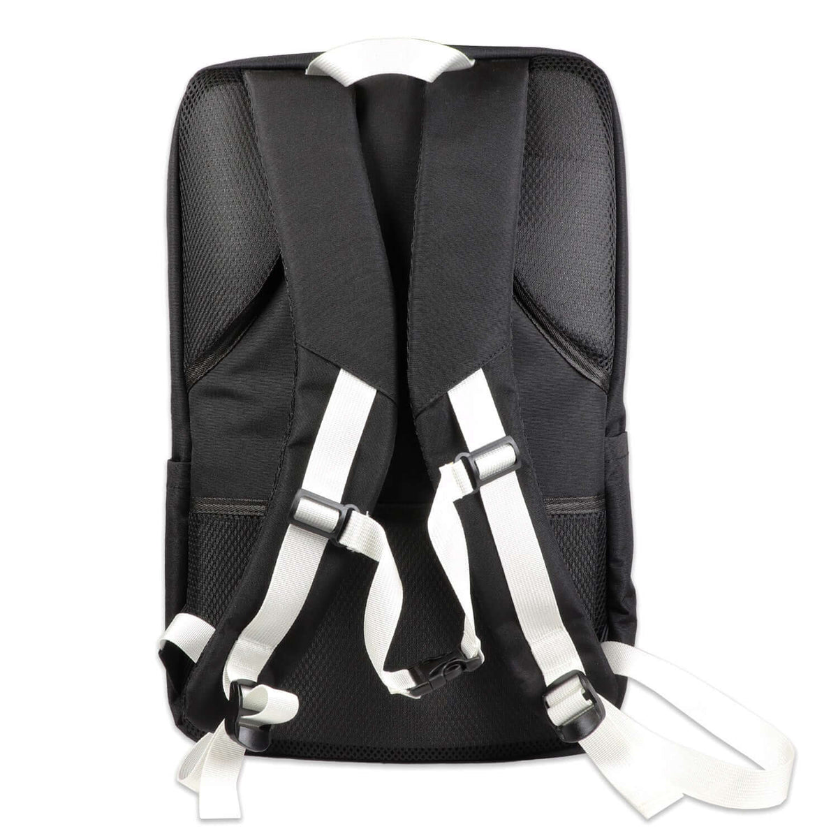 Black stealth backpack with adjustable straps and top handle