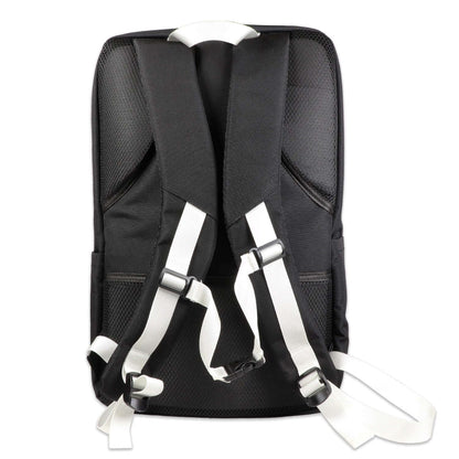 Black stealth backpack with adjustable straps and top handle