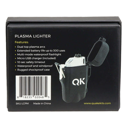 Plasma lighter with rugged waterproof case, micro USB charging, and safety features