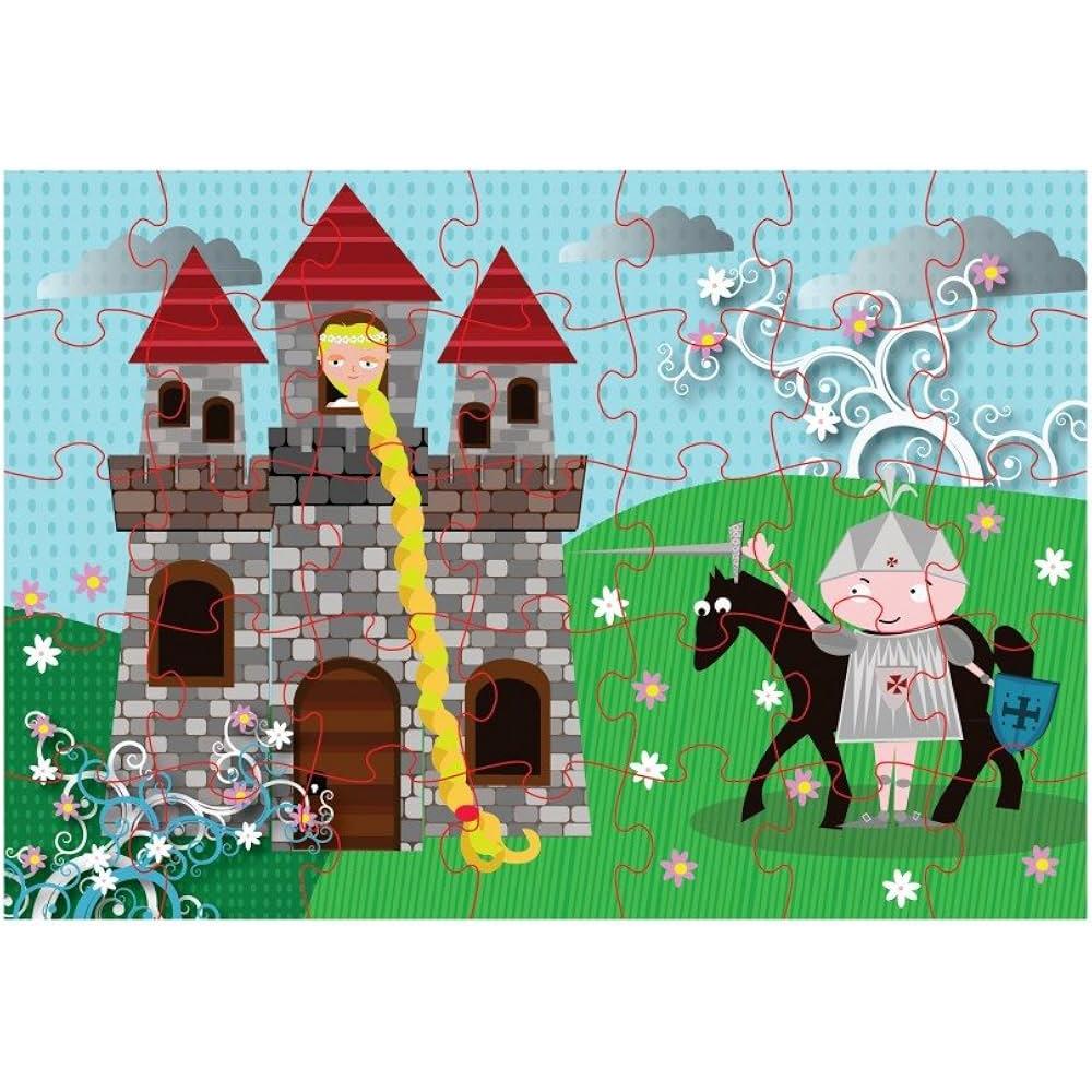 Rapunzel 48-Piece Jigsaw Puzzle | Purple Cow | Ages 5+ | Cylindrical Box | 14"×10" Finished - Niksstuff