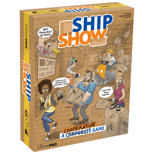 Cooperative board game box with illustrated characters and title graphic
