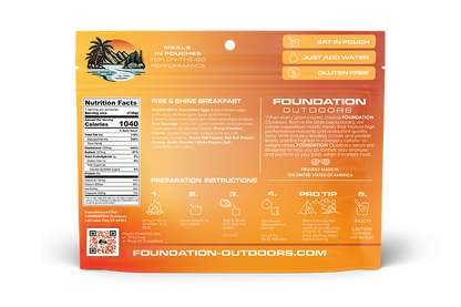 Foundation Outdoors Rise & Shine Freeze Dried Breakfast Meal