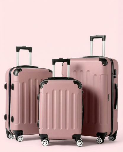 3-Piece Hard Shell Luggage Set | 20"/24"/28" | 360° Spinner Wheels | TSA Lock | 9 Colors - Niksstuff