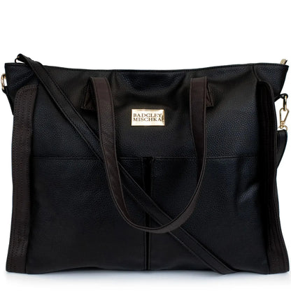 Badgley Mischka Rose Vegan Leather Weekender Bag – Large 2 Colors, Trolley Sleeve