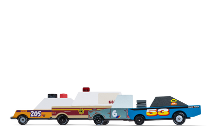 Rust Patrol 4-Pack | Candylab CANDYCAR TOONS | Wooden & Diecast Toy Cars | Ages 3+ | Collectible Bundle - Niksstuff