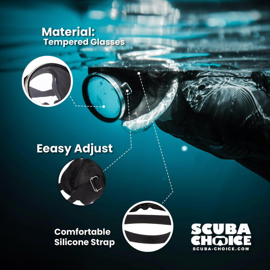 Spearfishing Free Dive Stainless Steel Oval Shape Classic Rubber Mask - Niksstuff