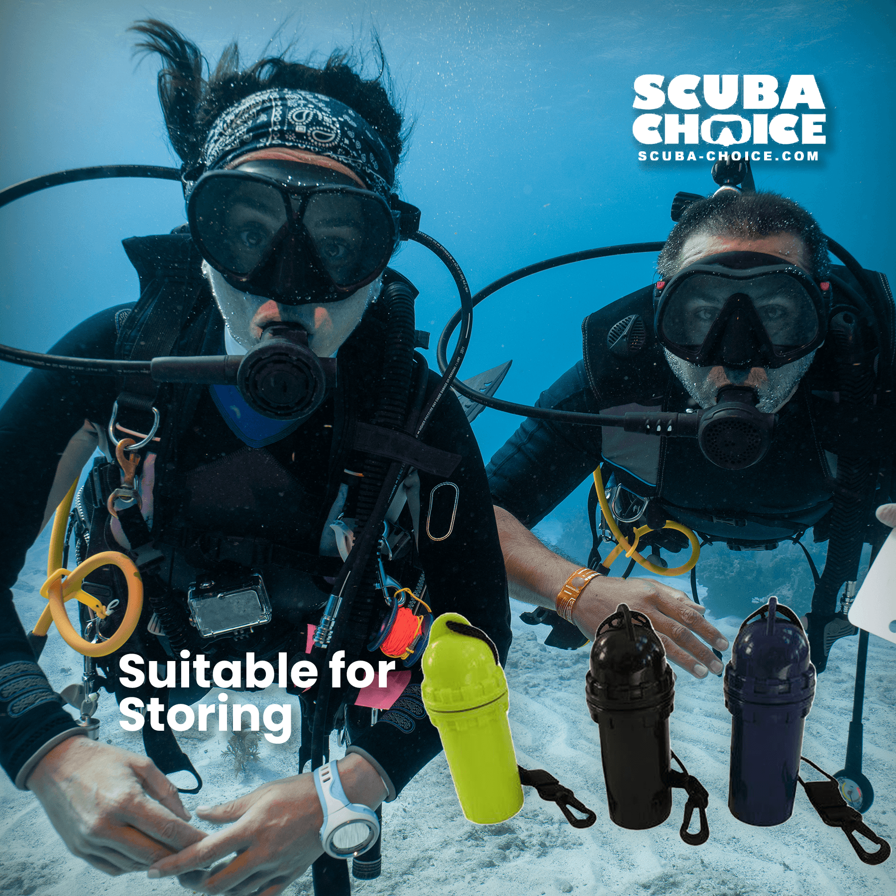 Waterproof Cylindrical Dry Box with Clip by Scuba Choice - Niksstuff