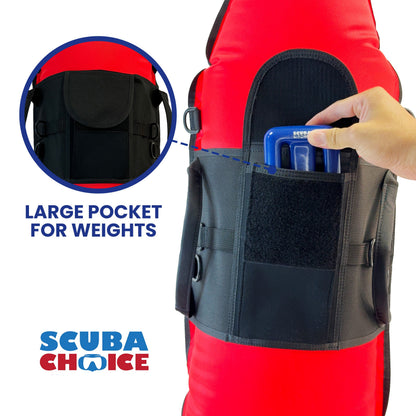 Palantic 420D Nylon Torpedo Buoy Float with Oral Inflator & Dive Flag by Scuba Choice - Niksstuff