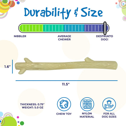 SodaPup Glow in the Dark Nylon Chew Stick for Power Chewers