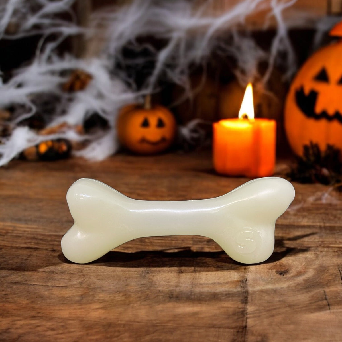 SodaPup PUP-X Glow in the Dark Rubber Bone Dog Toy - Large