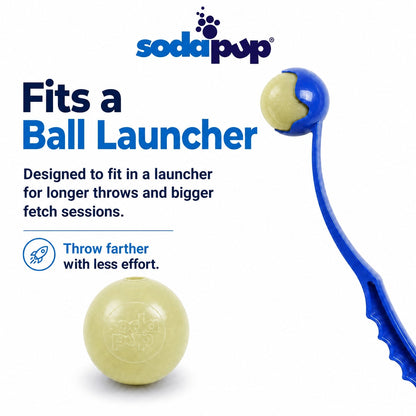 SodaPup Glow in the Dark Glitter Ball 2-Pack Dog Toy - 2.5"