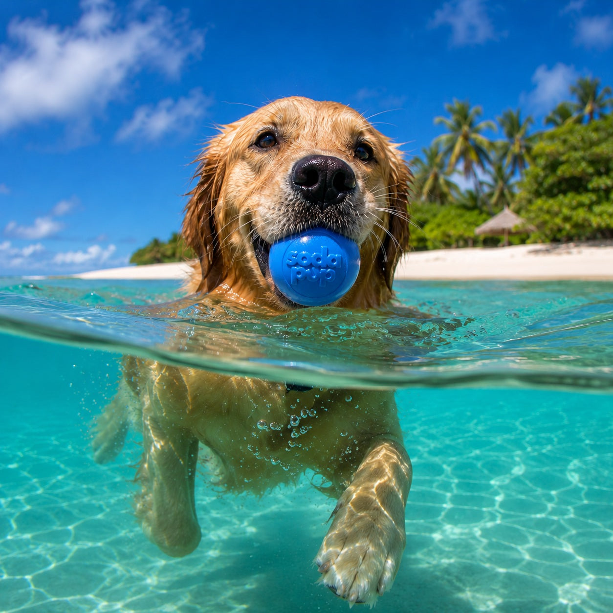SodaPup Squeak Ball | Durable Squeaky Dog Toy | Floats | USA Made - Niksstuff