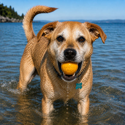 SodaPup Squeak Ball | Durable Squeaky Dog Toy | Floats | USA Made - Niksstuff