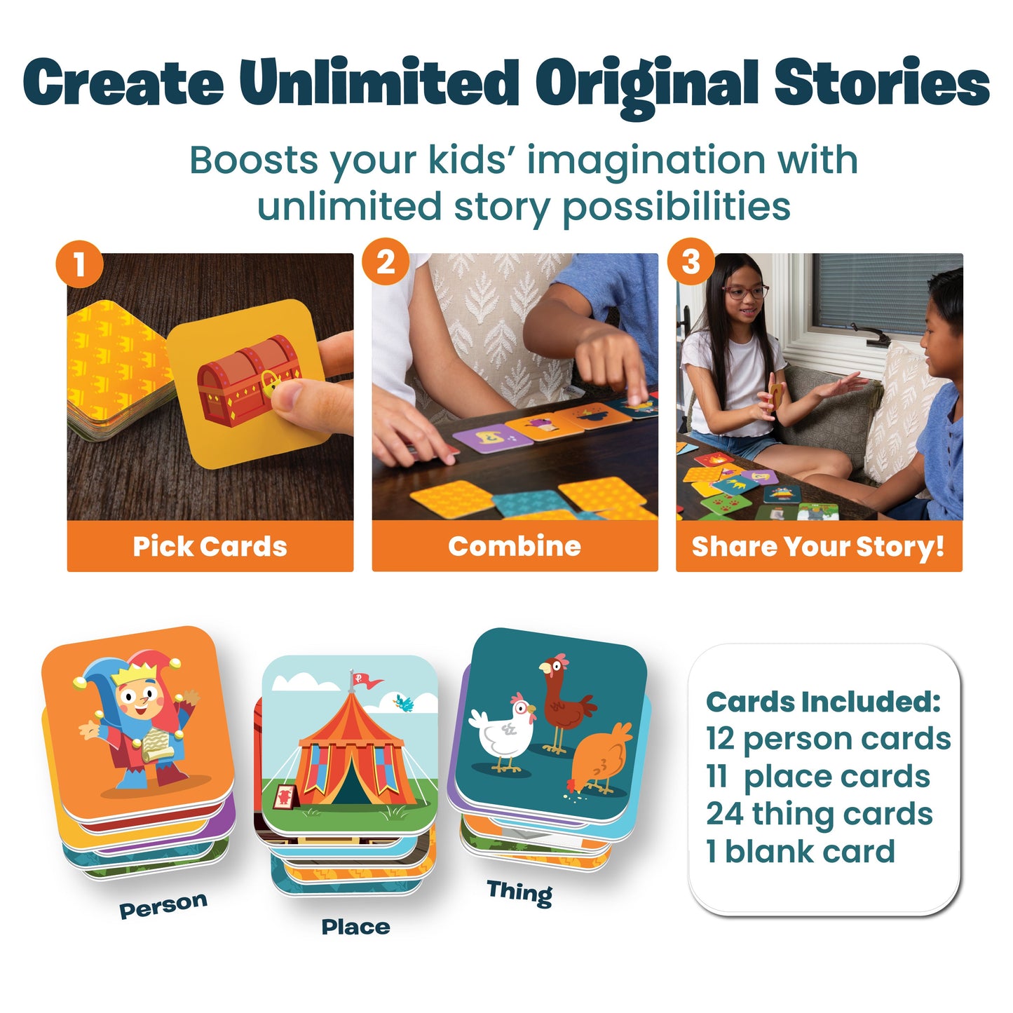 Story Starters: Jasper the Jester Edition | Create-a-Story Cards for Kids | Playper | 47 Cards | Ages 3+ - Niksstuff