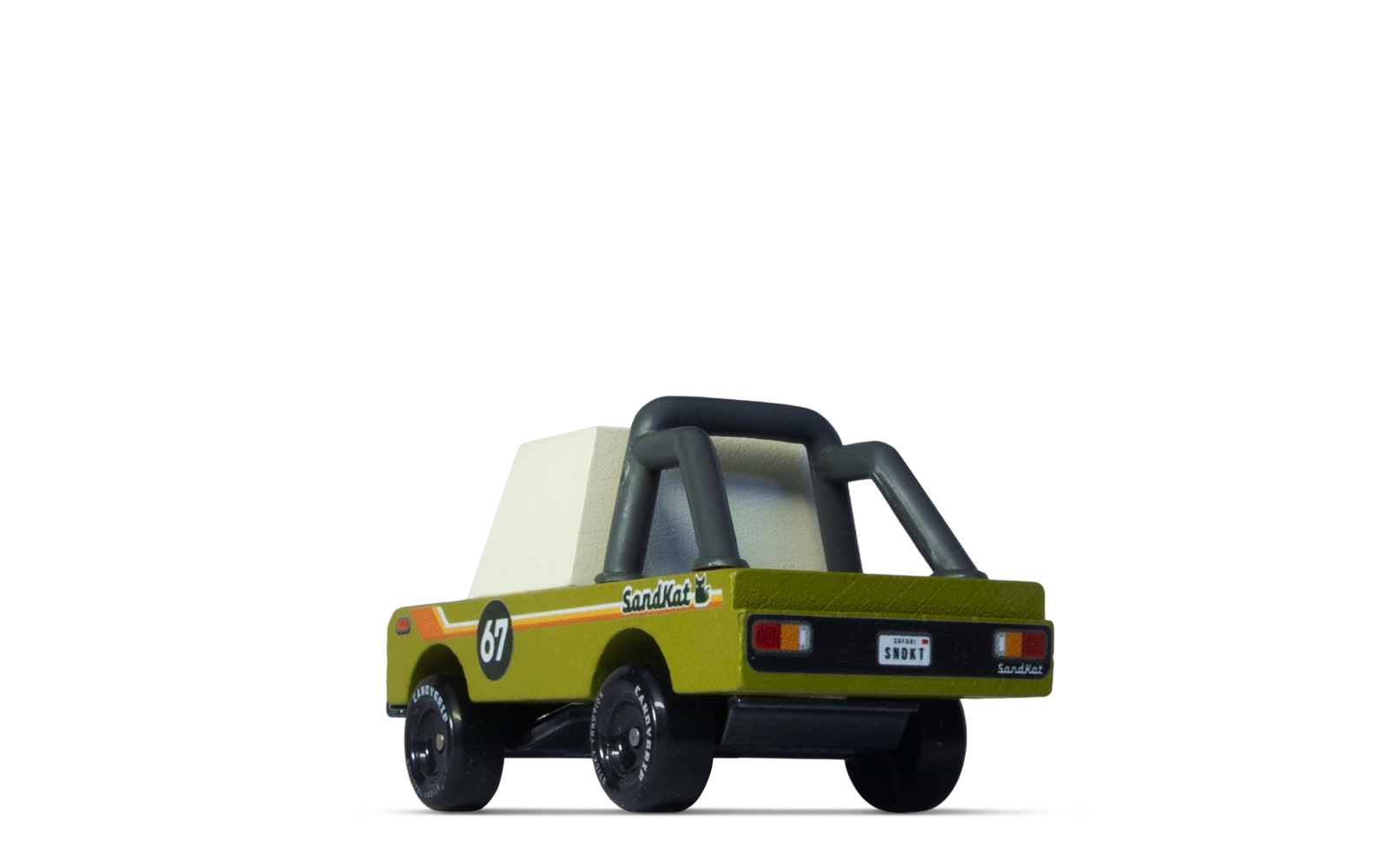 Sandkat Pickup Truck | Candylab CANDYCAR TOONS Toy Car | Wooden & Diecast | Ages 3+ | Collectible - Niksstuff