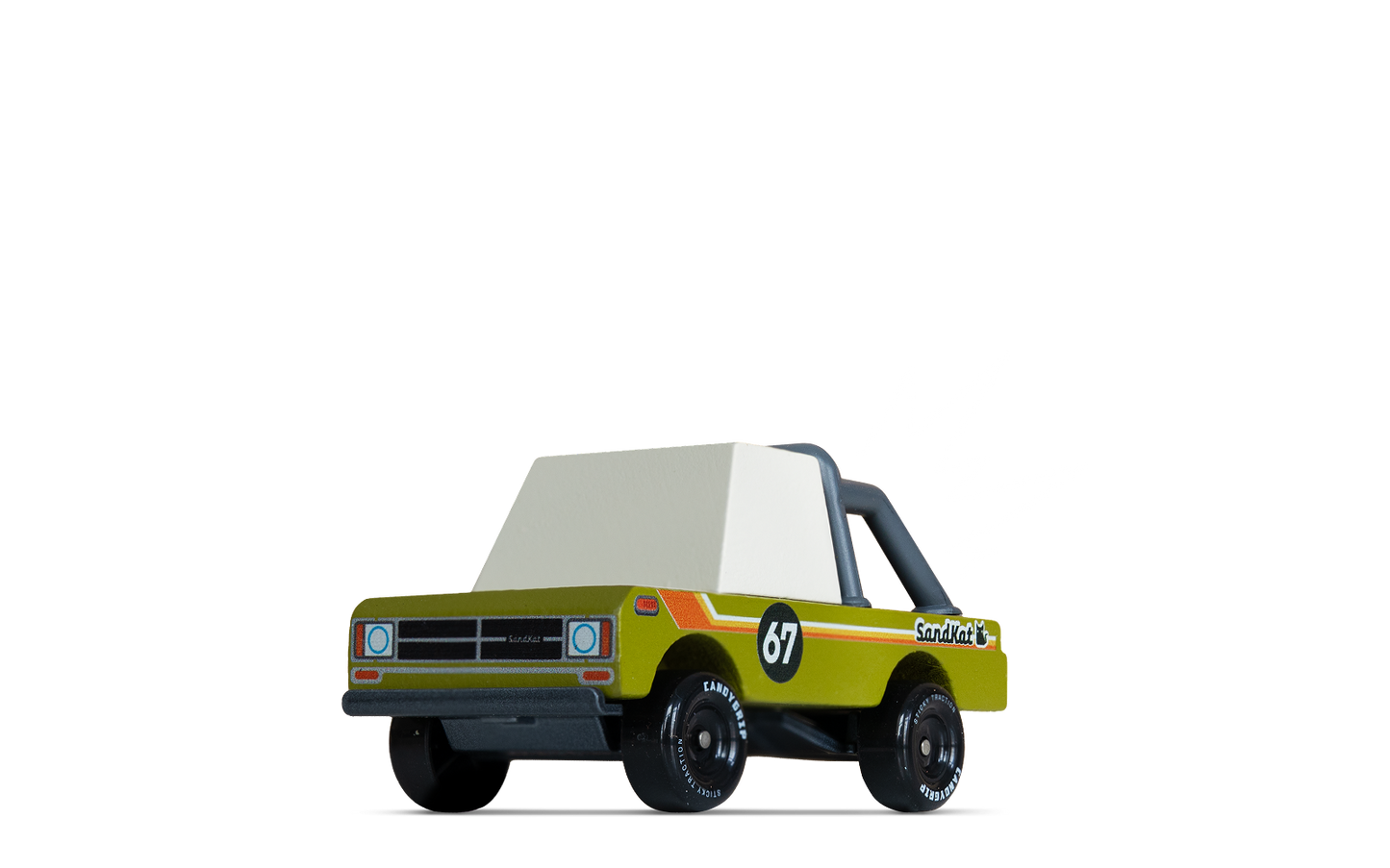 Sandkat Pickup Truck | Candylab CANDYCAR TOONS Toy Car | Wooden & Diecast | Ages 3+ | Collectible - Niksstuff