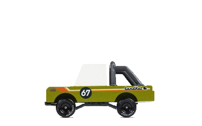 Sandkat Pickup Truck | Candylab CANDYCAR TOONS Toy Car | Wooden & Diecast | Ages 3+ | Collectible - Niksstuff