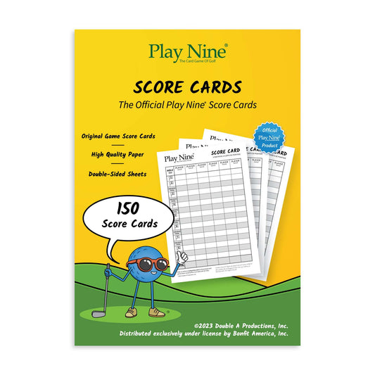 Play Nine score card booklet set, 3 booklets with 150 score sheets, double-sided