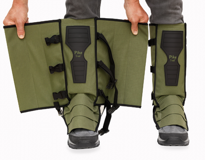 Pike Trail Snake Gaiters | 360° Protection | Double-Wall Core | One Size | Black, Coyote Tan, Olive Drab