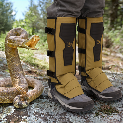 Pike Trail Snake Gaiters | 360° Protection | Double-Wall Core | One Size | Black, Coyote Tan, Olive Drab
