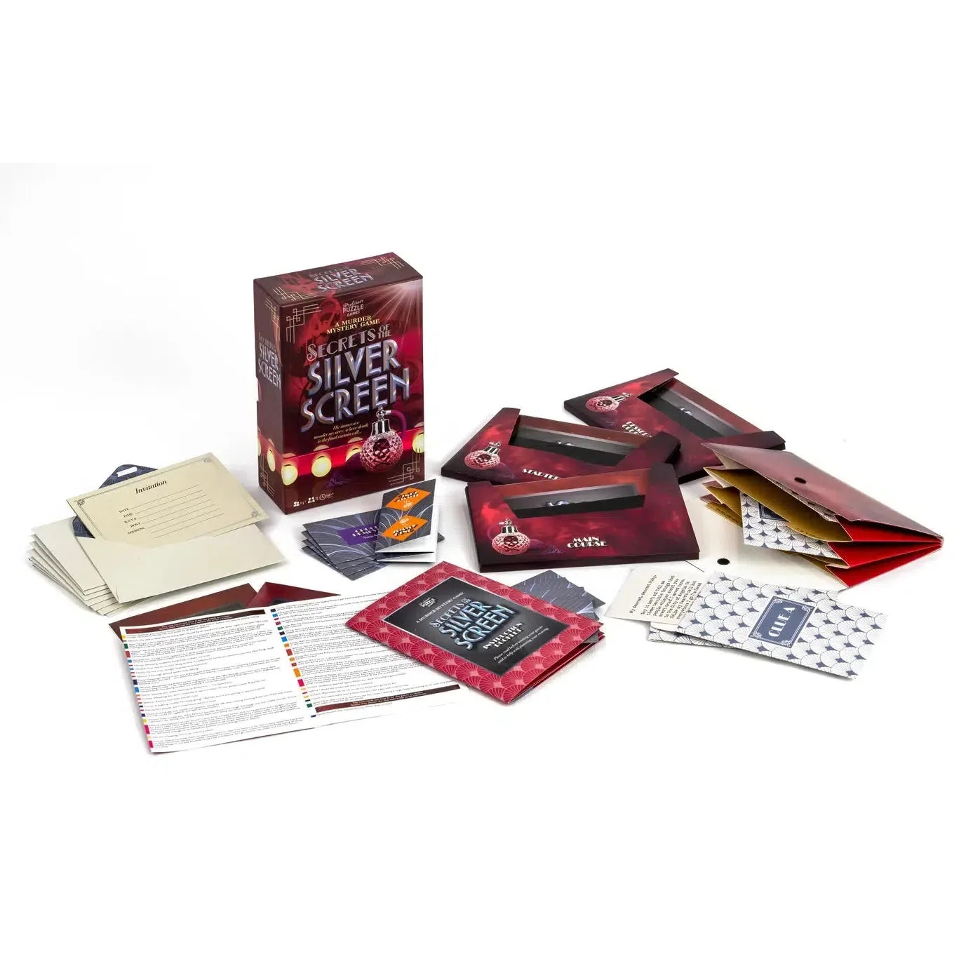 Secrets of the Silver Screen | Murder Mystery Dinner Party Game | Professor Puzzle | Ages 14+ | 8 Players - Niksstuff