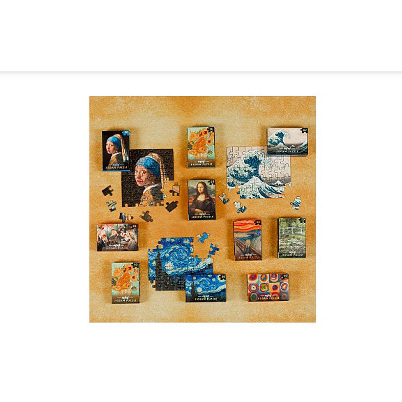 Mini Masterpieces 50-Piece Jigsaw Puzzle Set | 10 Famous Artworks | Van Gogh to Kandinsky - Niksstuff