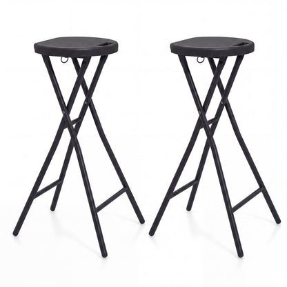 Folding Bar Stool Set of 2 | 27.5" Counter Height | 330 lb Capacity | Black