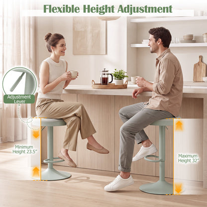 Adjustable Swivel Bar Stools | Set of 2 | 360° Swivel | 23.5–32" Height | 330 lb Each | 4 Colors