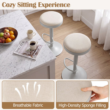 Adjustable Swivel Bar Stools | Set of 2 | 360° Swivel | 23.5–32" Height | 330 lb Each | 4 Colors