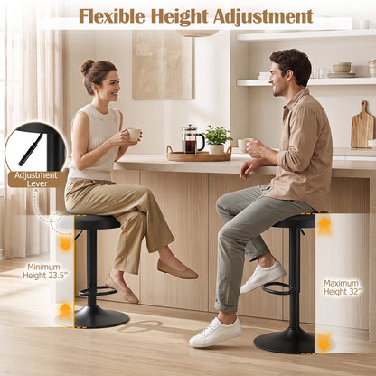 Adjustable Swivel Bar Stools | Set of 4 | 360° Swivel | 23.5–32" Height | 330 lb Each | 4 Colors