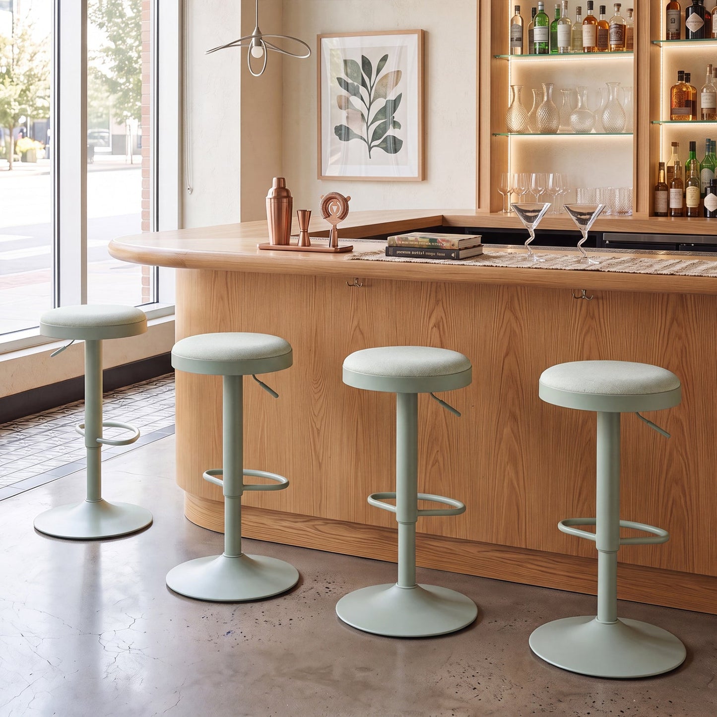 Adjustable Swivel Bar Stools | Set of 4 | 360° Swivel | 23.5–32" Height | 330 lb Each | 4 Colors