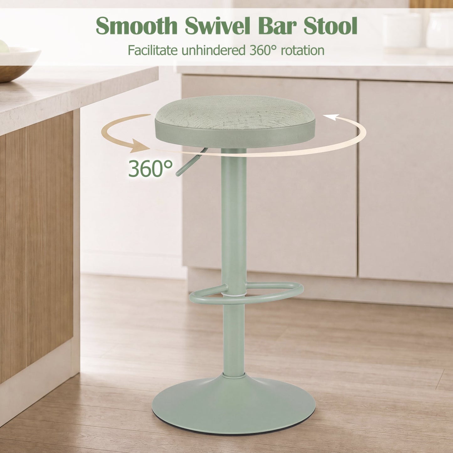 Adjustable Swivel Bar Stools | Set of 4 | 360° Swivel | 23.5–32" Height | 330 lb Each | 4 Colors