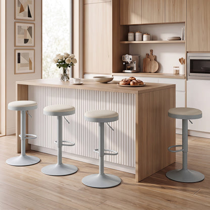 Adjustable Swivel Bar Stools | Set of 4 | 360° Swivel | 23.5–32" Height | 330 lb Each | 4 Colors