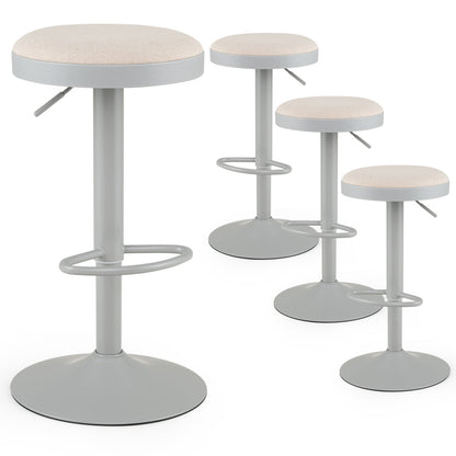 Adjustable Swivel Bar Stools | Set of 4 | 360° Swivel | 23.5–32" Height | 330 lb Each | 4 Colors