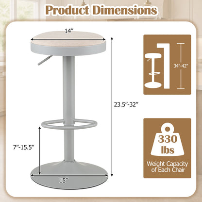 Adjustable Swivel Bar Stools | Set of 4 | 360° Swivel | 23.5–32" Height | 330 lb Each | 4 Colors
