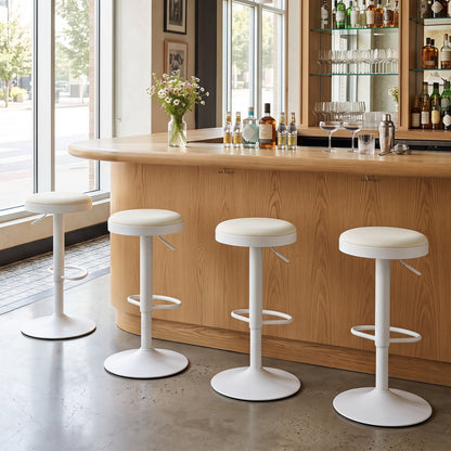 Adjustable Swivel Bar Stools | Set of 4 | 360° Swivel | 23.5–32" Height | 330 lb Each | 4 Colors