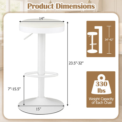 Adjustable Swivel Bar Stools | Set of 4 | 360° Swivel | 23.5–32" Height | 330 lb Each | 4 Colors