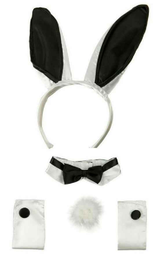 Deluxe Bunny Costume Accessory Kit - Ears, Tail, Collar & Cuffs